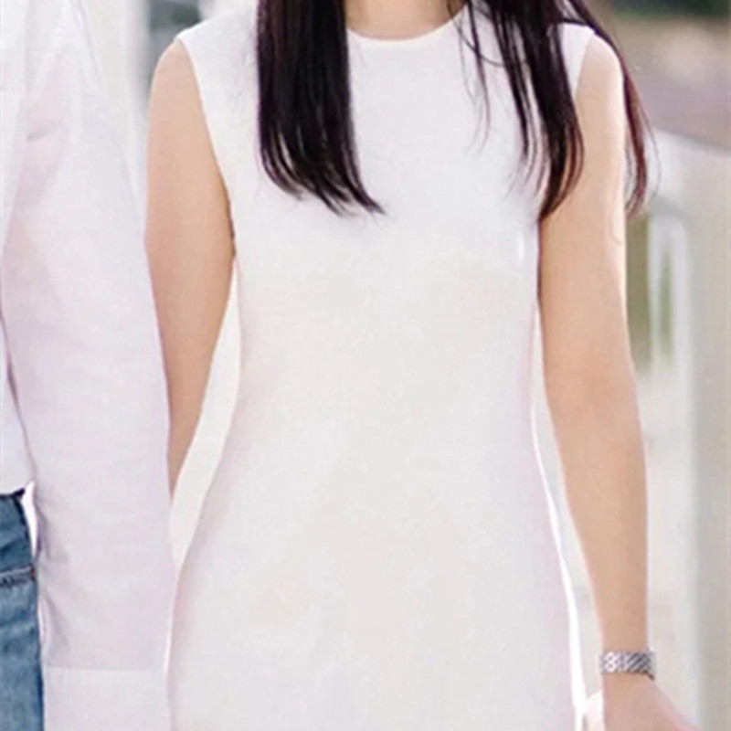 Women's Fashion Simple Satin Temperament Slim Dress