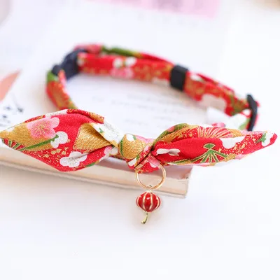 New Year's Pet And Wind Bow Tie Cat Puppy Rabbit Ear Collar Bell Auspicious - Shop at LoveMi