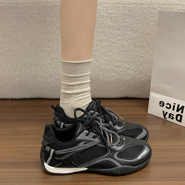 Women's Soft Sole Breathable Mesh German Trainer Sneakers, 2026 Autumn New Platform Height Increasing Casual Sports Shoes