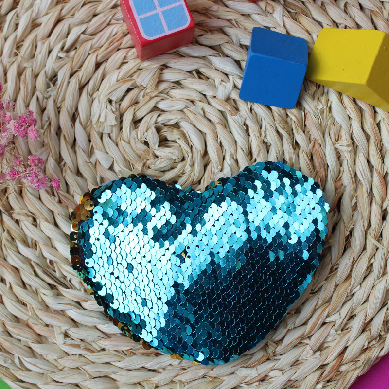 Blue sequined heart