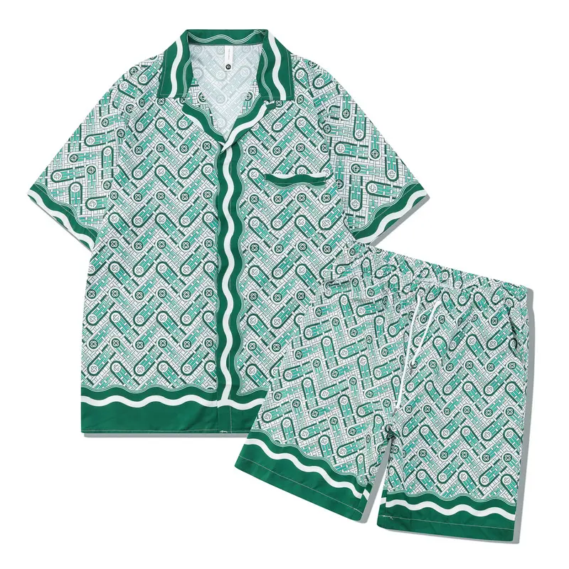 Digital Printing Abstract Shirt Set