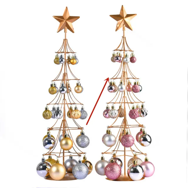 Christmas Ornament Iron Frame Wrought Iron Silver Pink - Shop at LoveMi
