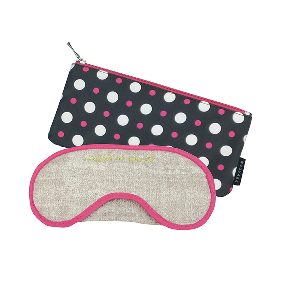 Sleeping Eye Mask Cover EyeShade Blindfold Travel Relax Sleep Eye Mask AT FIRST  Beige&pink