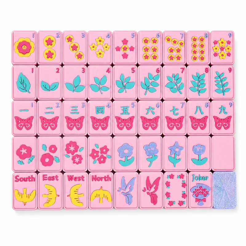 160-Tile American Mahjong Set, Floral Butterfly Tiles
