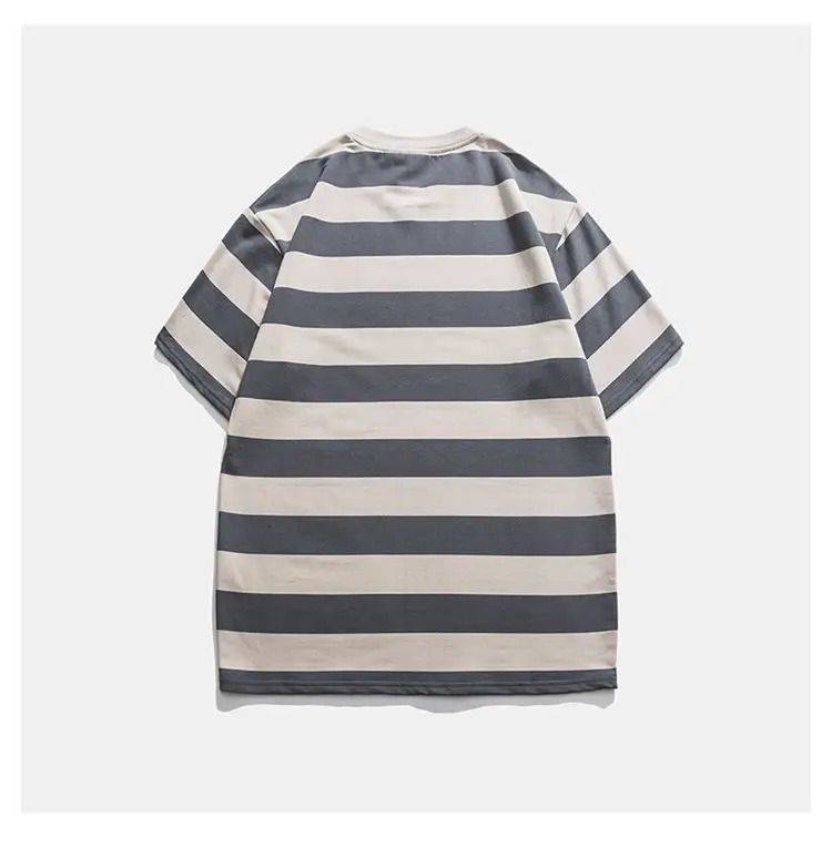 New Striped Short Sleeve Retro Striped Men