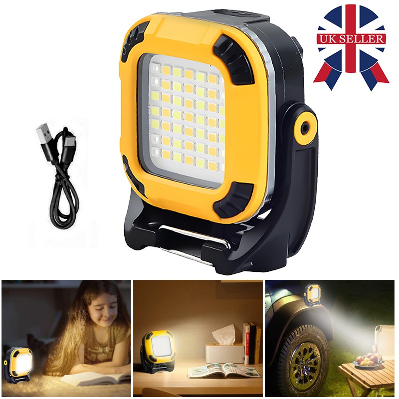 Rechargeable LED Work Light COB Super Bright Floodlight Portable Waterproof 5