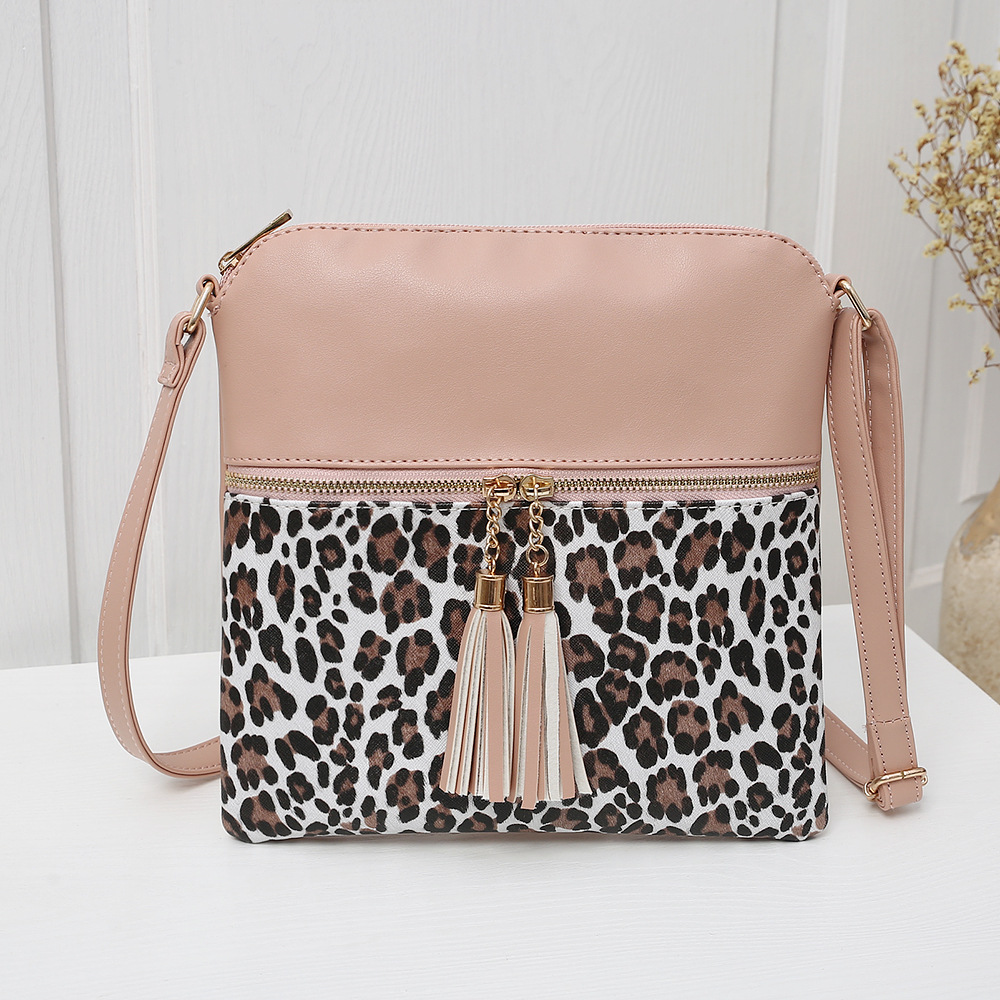 Women's Bags Foreign Trade New Hit Color Leopard Print Tassel Bag Ladies Pink - Shop at LoveMi