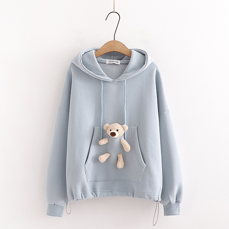 Title 7, Doll bear round neck plus velvet warm sweater