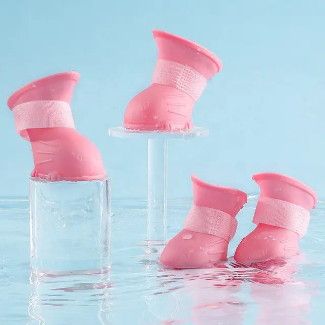 Dog Rain Boots Pet Dog Puppy Warm Waterproof Silicone Non Slip Rain Boots Footwear Shoes Dog Cat Pet Toy Dog Rain Boots Dog Rain Shoes, Cat Rain Bo... Pink - Shop at LoveMi