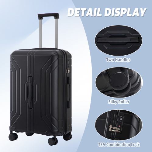 20  24  28  3 Pcs  Set In ABS Spinner Wheel Luggage, Carry On Suitcase, Matching Color, TSA Combination Lock