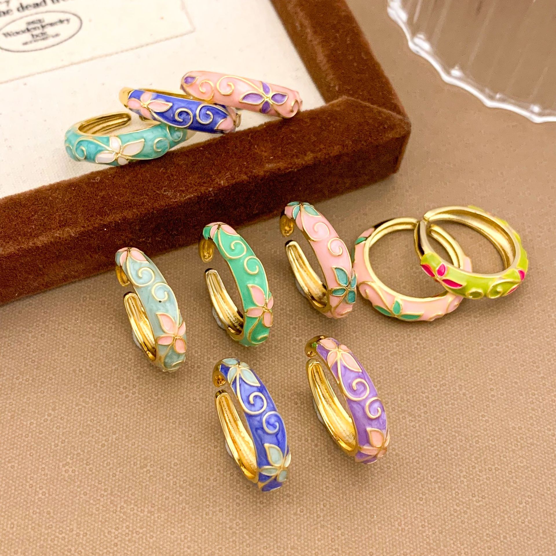 European & American Style New Arrival, Colorful Enamel Adjustable Ring, Irregular Round Finger Band With Unique Design