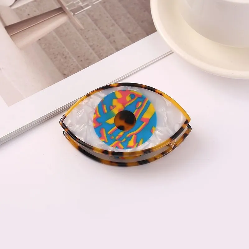 French Big Eye Acetate Hair Scrunchies - Dodge Blue