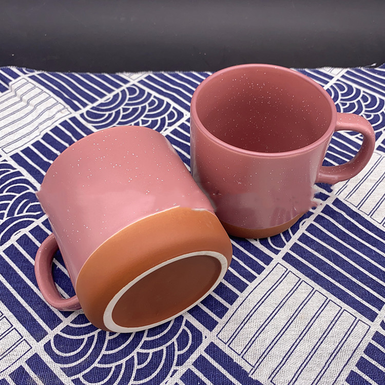 Title 3, Spray Point Ceramic Cup Dual-color Patchwork