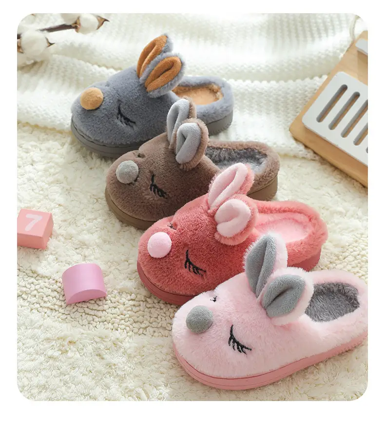 Children Female Home Cute Boy Cartoon Warm Baby Winter Cotton Shoes