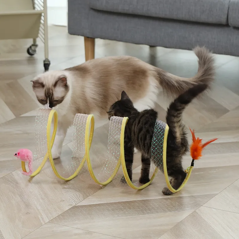 Cat Pets Toys Mouse Shape Balls Foldable Cat Kitten Play Tunnel Funny Cat Stick Mouse Supplies Simulation Mouse Pet Accessories – image 3