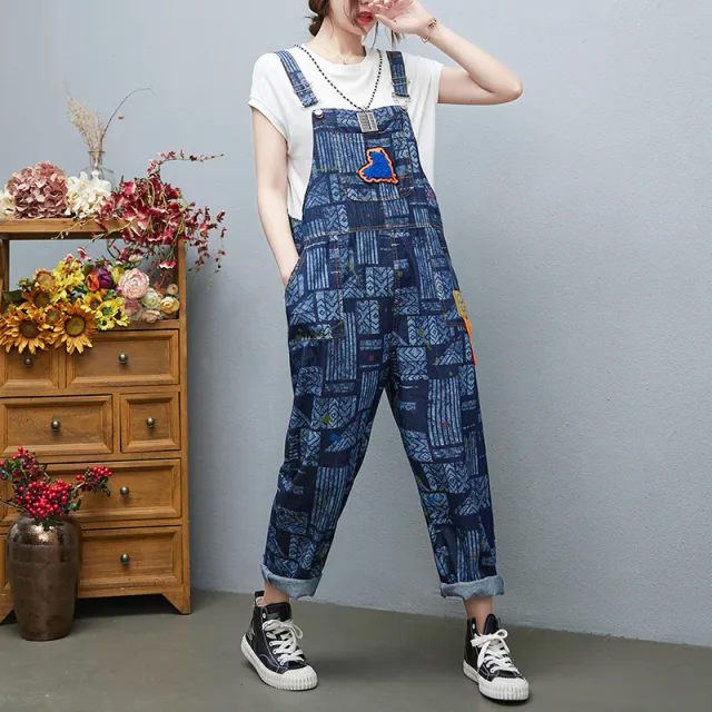 Large Size Denim European Printed Denim Fashion Girl Blue - Shop at LoveMi