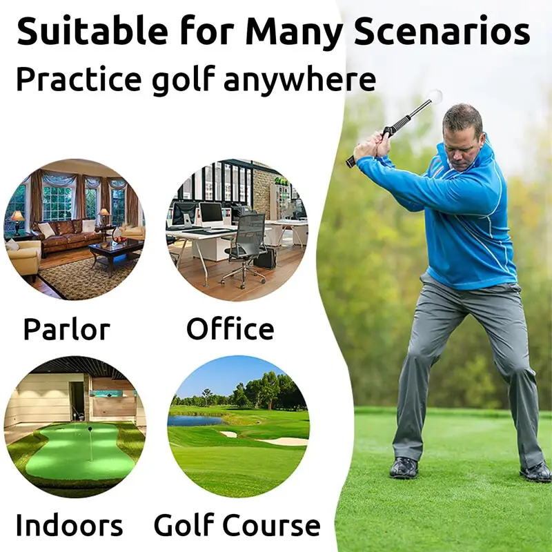 Retractable Golf Swing Training Aid Golf Grip Trainer Indoor Warm Up Practice