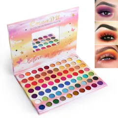 70 Colors Matte Glitter Metal Waterproof Eyeshadow Palette - Colorful - View 1
