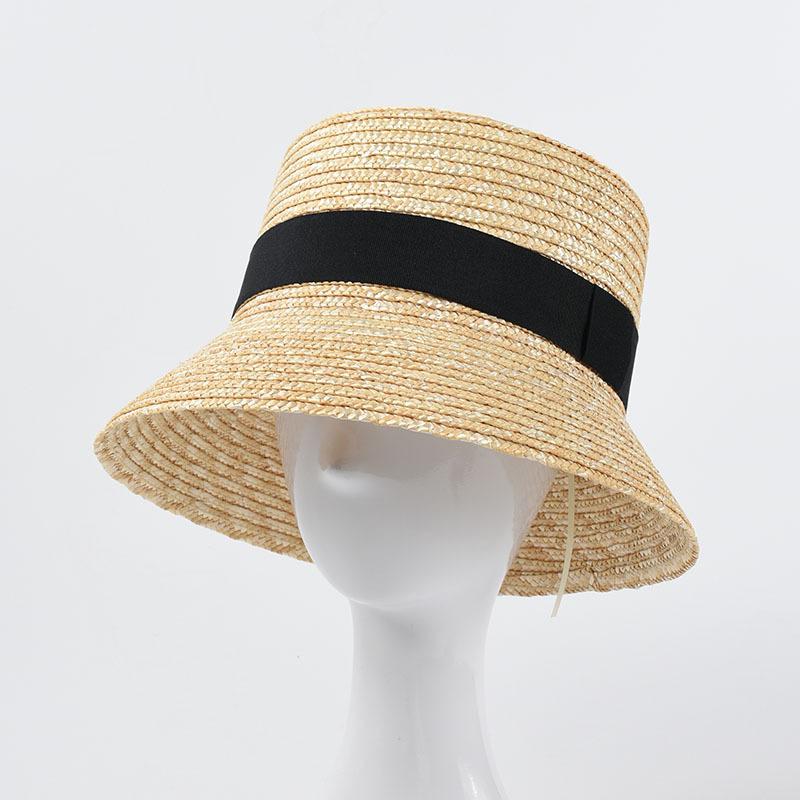 Fashion Flat Top Straw Bucket Hat Sunshade Sunshade