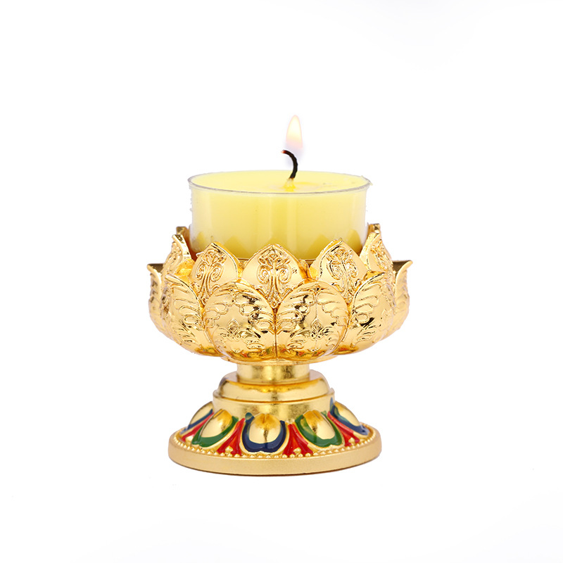 Title 9, Eight Auspicious Symbols Butter Lamp Holder Lot...