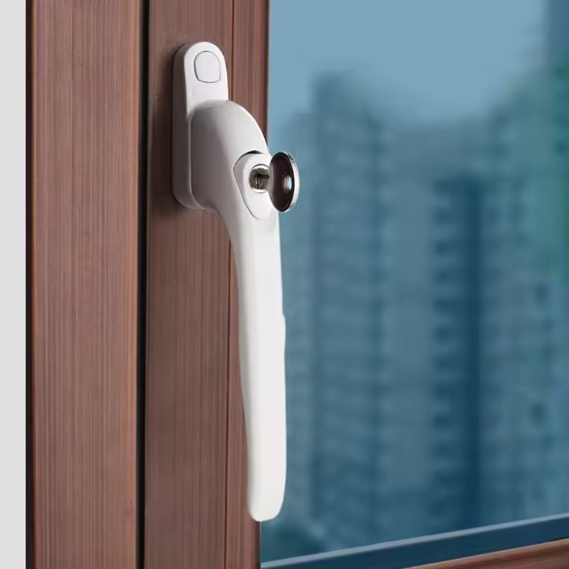 2x UPVC Universal Window Handle Inline Locking Espag Double