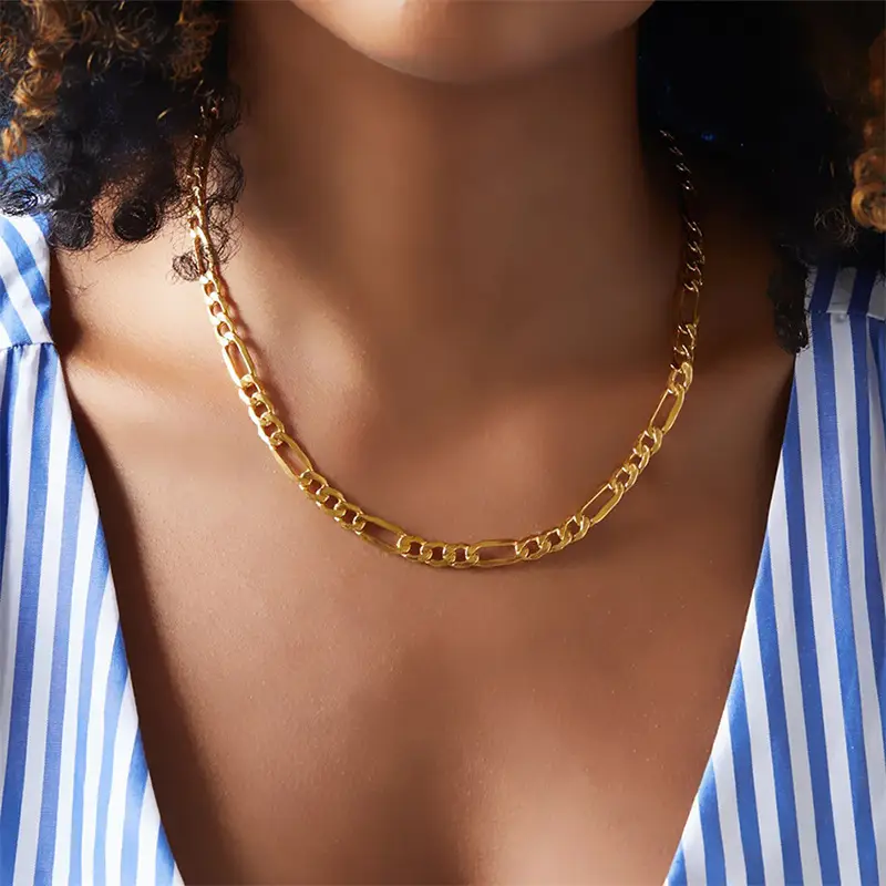 Stainless Steel Gold Plated Collarbone Necklace