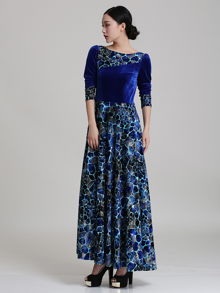 Velvet Long Sleeve Swing Dress, picture 5 of 8