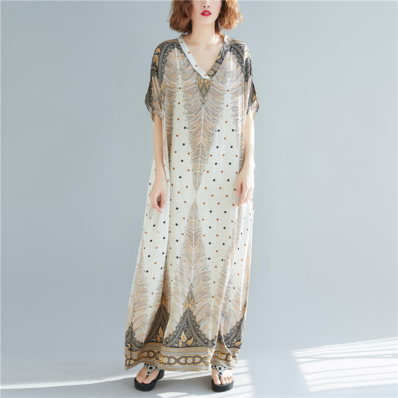 Bohemian Resort Style Chic Vintage Dress Photo Color - Shop at LoveMi