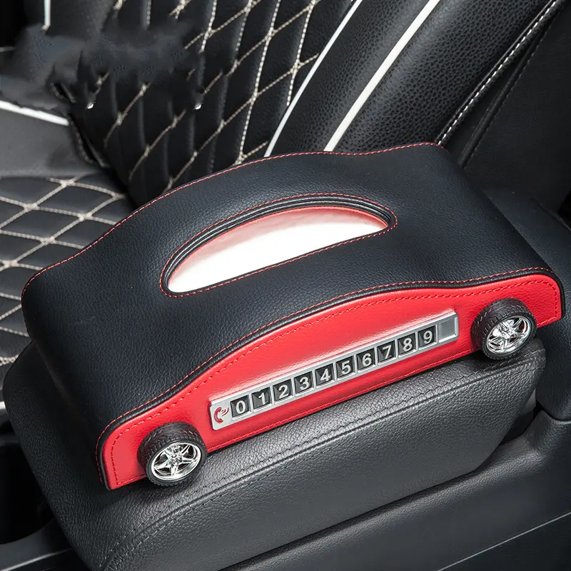 Car Tissue Box Car Interior Supplies Multifunctional Creative Temporary Stop Sign