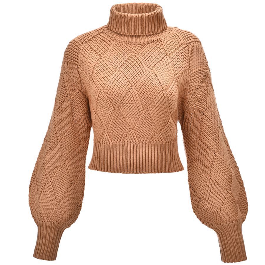 Women's Loose Solid Color Turtleneck Sweater