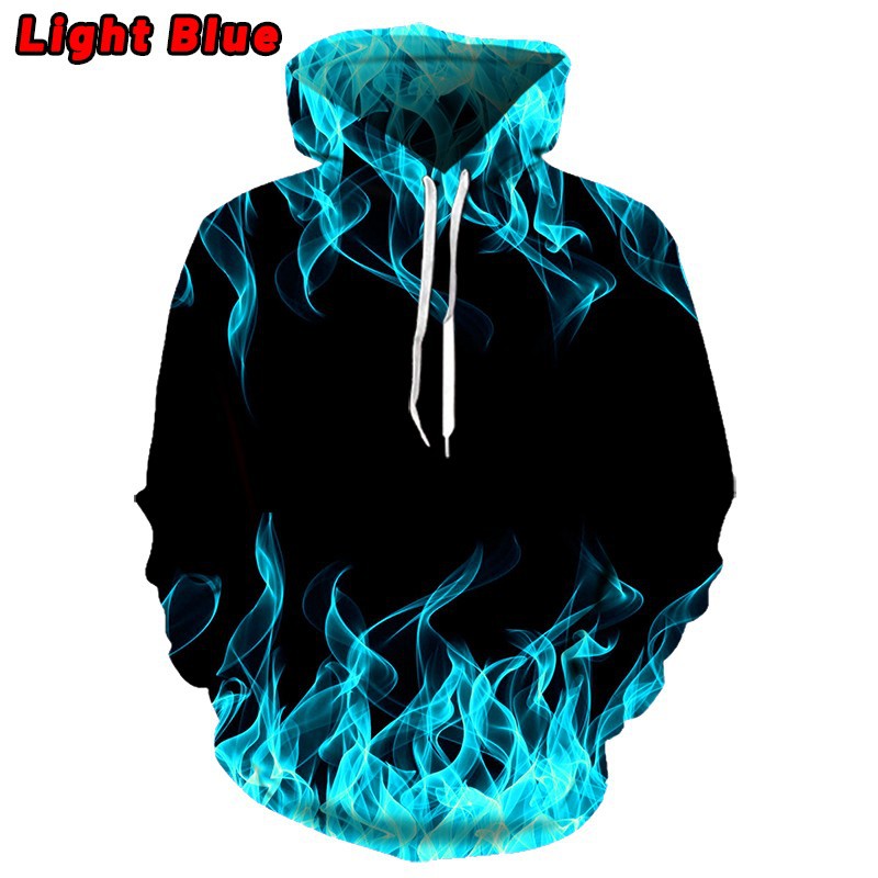 Long Sleeve Hooded Flame Series Burning Sweatshirt