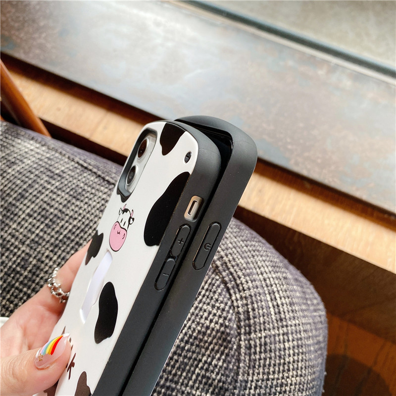 Creative Simple And Cute Cow Ring Phone Case