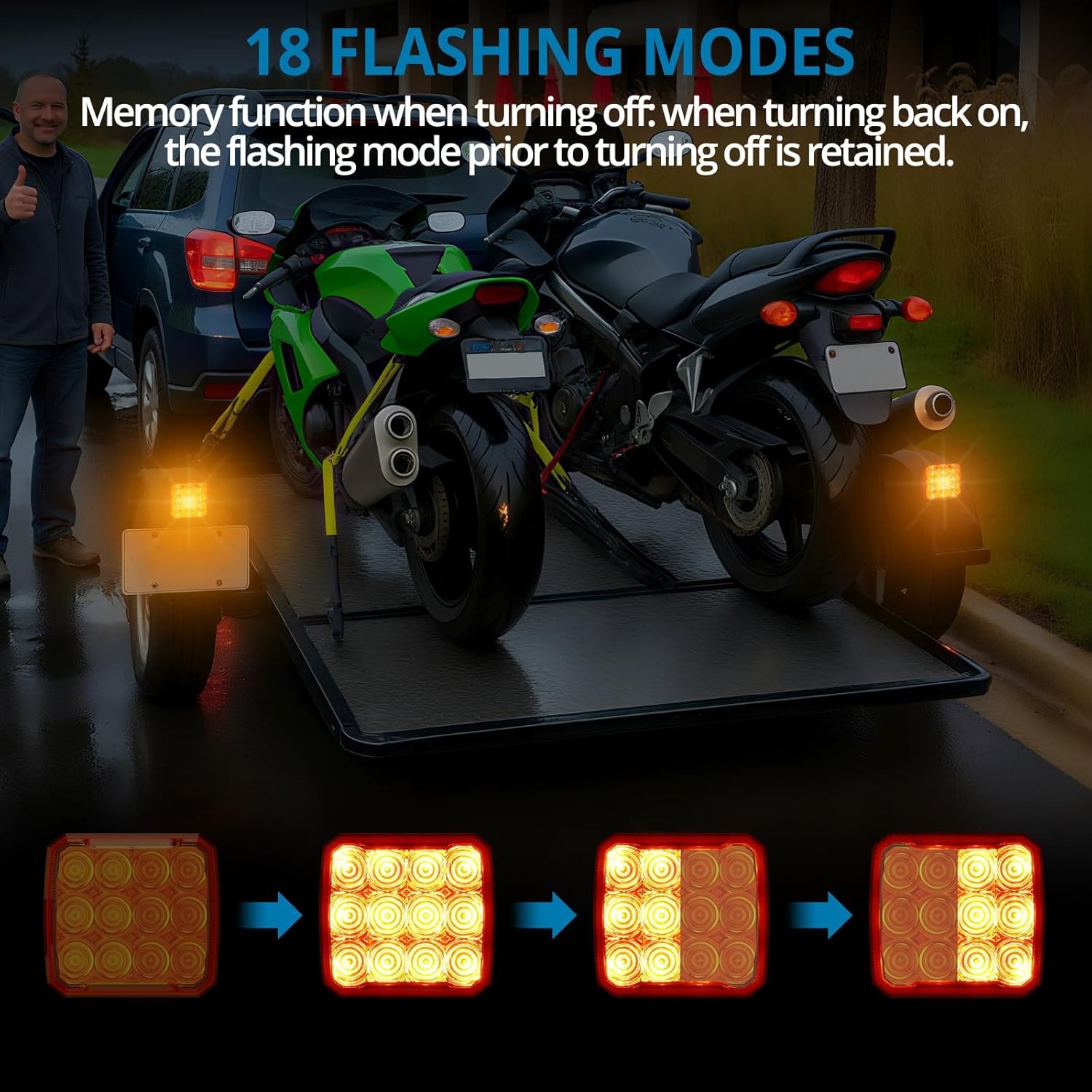 2pcs 12LED Wireless Flashing Beacon Lights Emergency Warning Magnetic Hazard