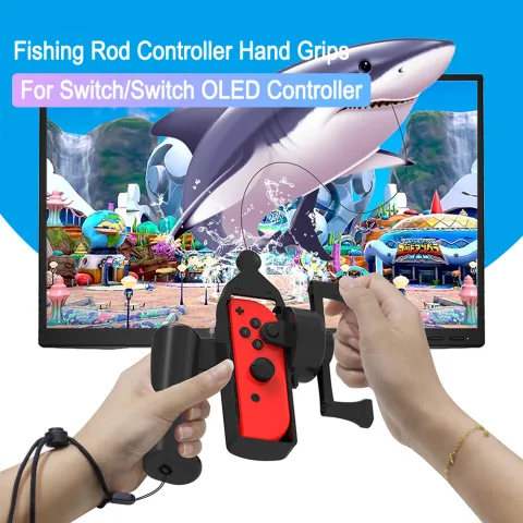 Plastic Game Console Controller Holder Fishing Rod Shaped Handle