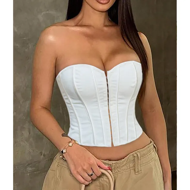 Sexy Strapless Corset For Women, Lace Up Backless Crop Tube, Going Out Bandeau Top - Shop at LoveMi