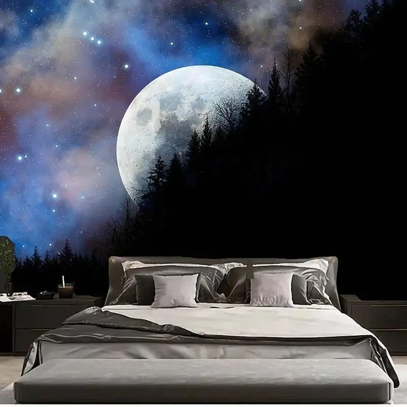 Printed Moon Dark Side Tapestry Multifunctional Sitting