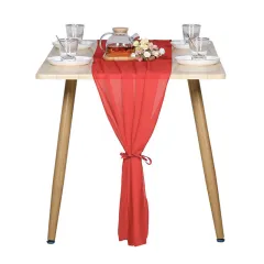 European And American Style Wedding Decoration Chiffon Table Flag - Red - View 1