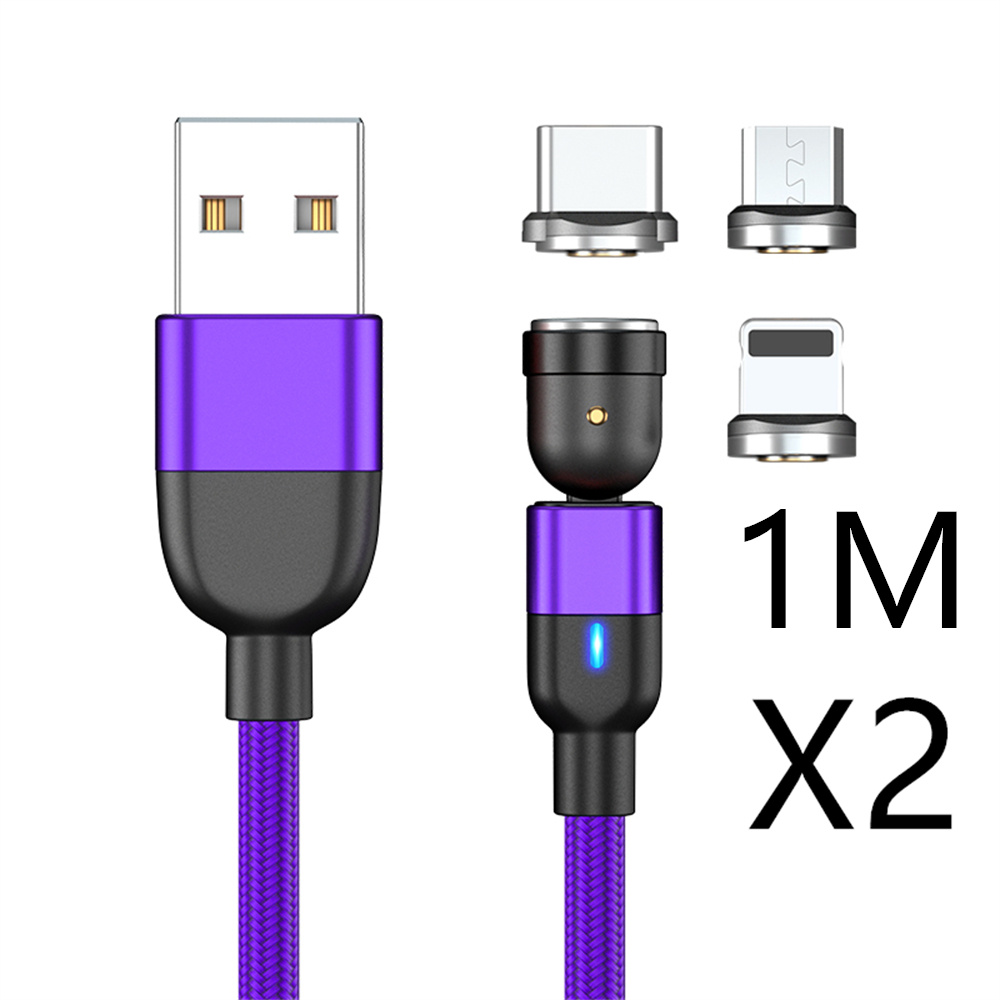 Magnetic Data Cable Threeinone 540-degree Rotation  Charging Cable Suitable