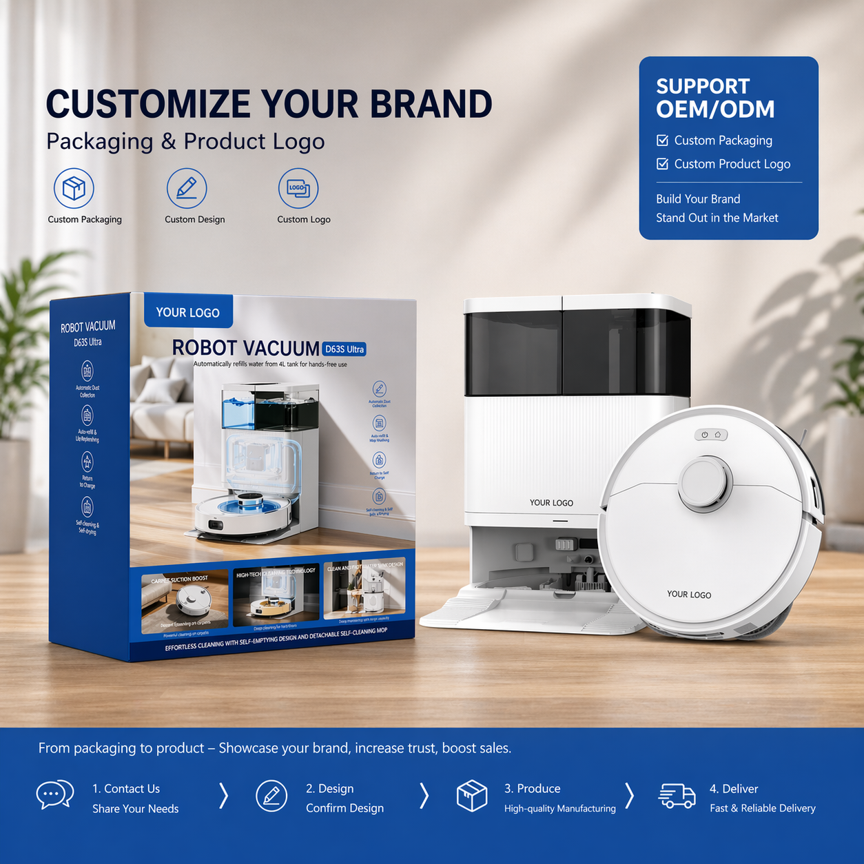 10000pa Aspirateur Robot Automatic Robot Vacuum Cleaner And Mop Self Clean With Hot Air Drying