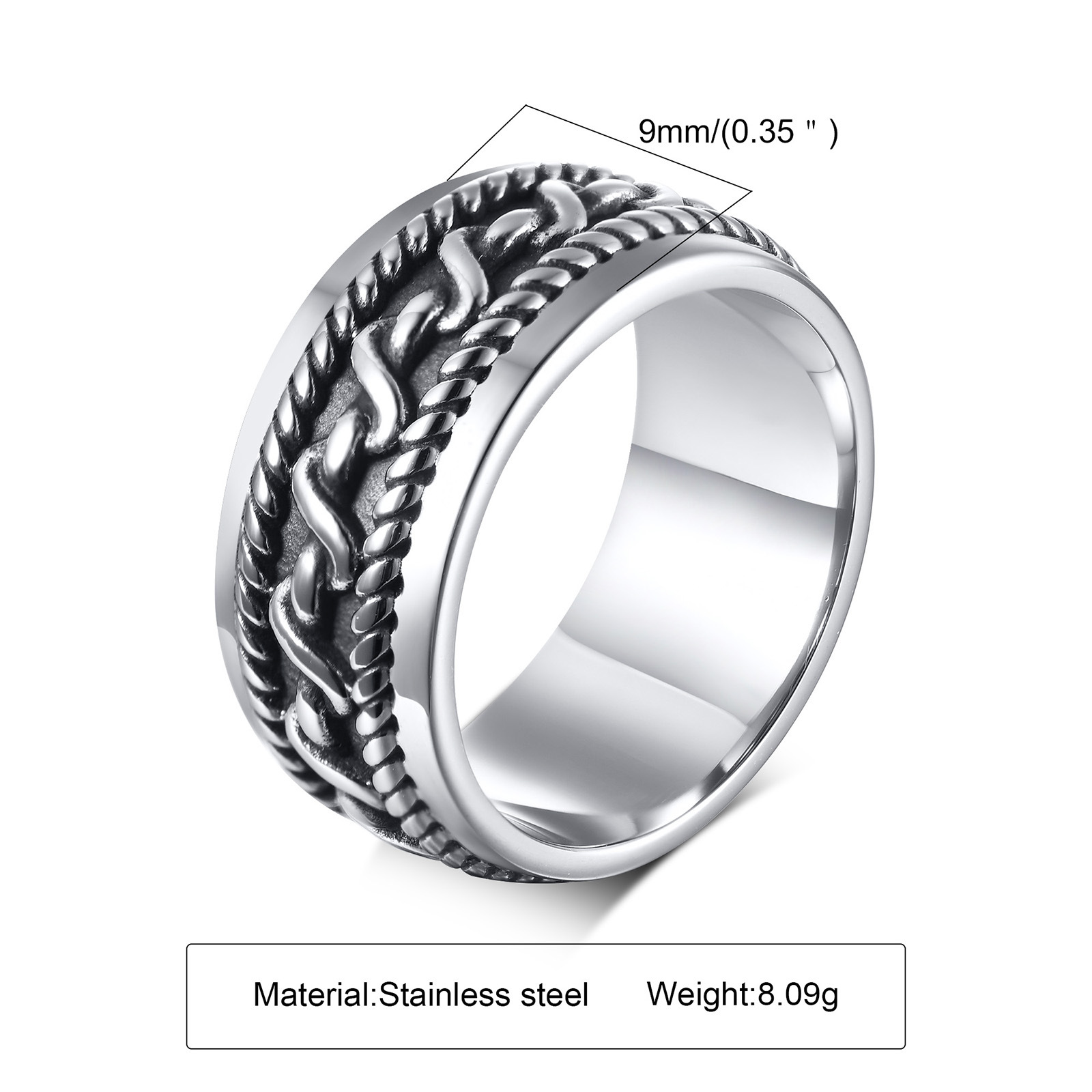 Title 2, Stainless Personalized Cast Ring Steel Color