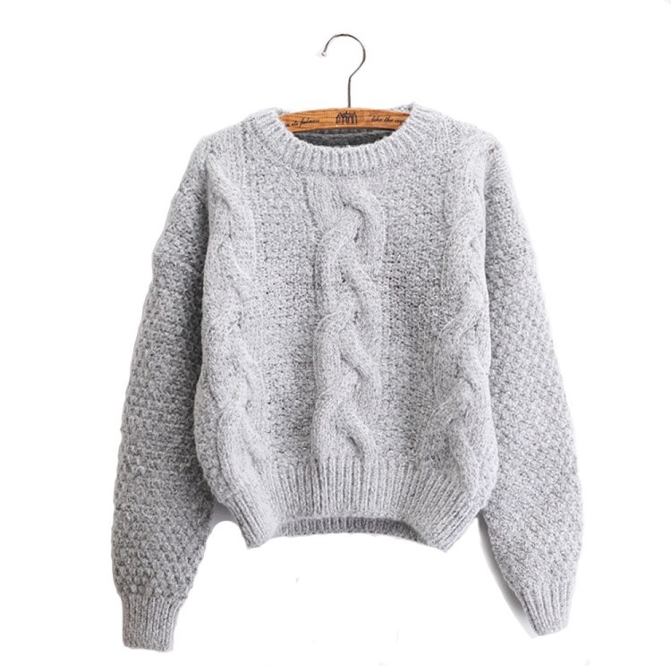 Title 1, Pull-over col rond pour femme, tricot doux et c...