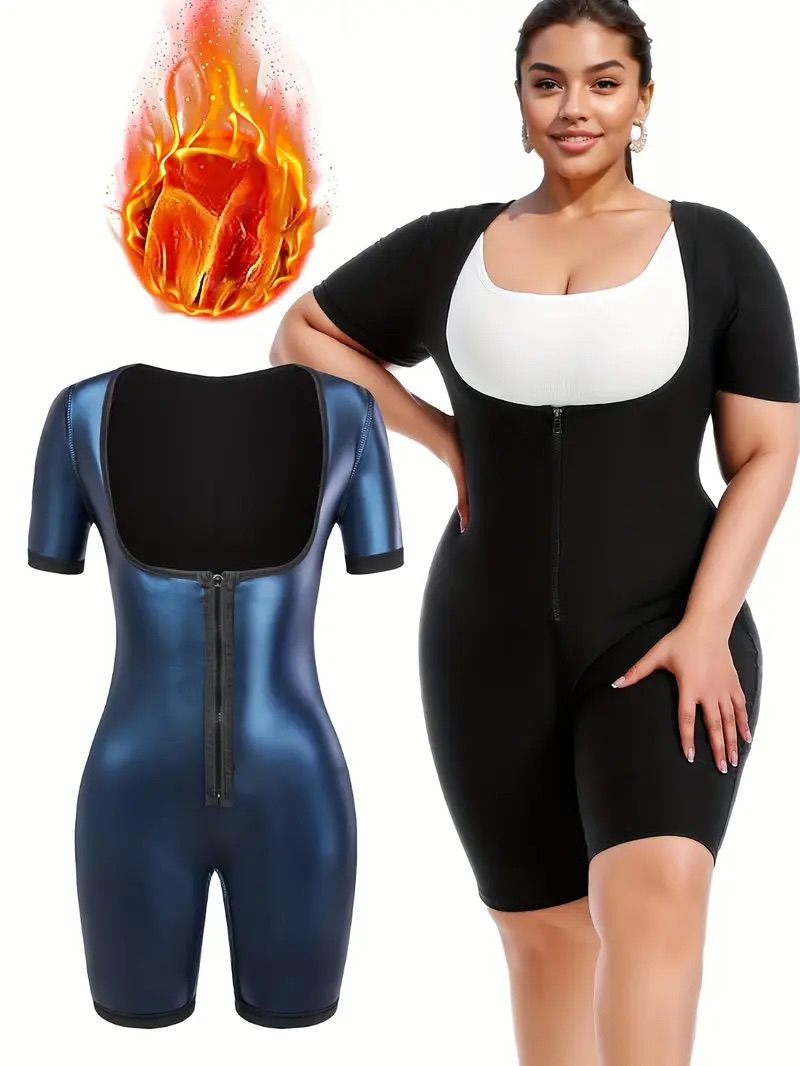 Sauna Suit Romper For Women Slimming Waist Trainer Vest 3 In 1 Sliming Full Body Shaper Gym Workout Top With Short Sleeve 8
