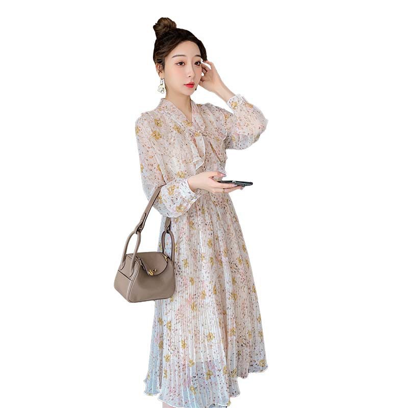 Temperament, Versatile, Waist, Gentle Wind, Knee-length, Age-reducing Long Skirt