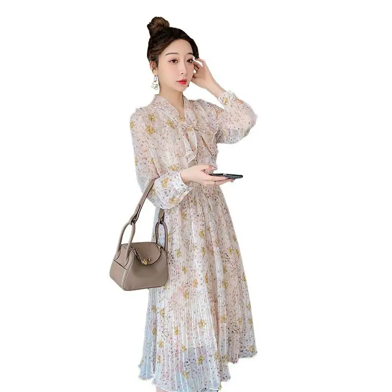Temperament, Versatile, Waist, Gentle Wind, Knee-length, Age-reducing Long Skirt