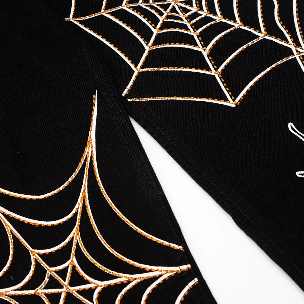 Dark Wind Spider Web Embroidery Jeans Men