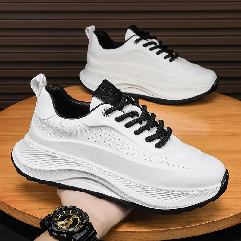 Men's Thick-soled Sports Shoes Casual Breathable Sneakers Lace-up Dad