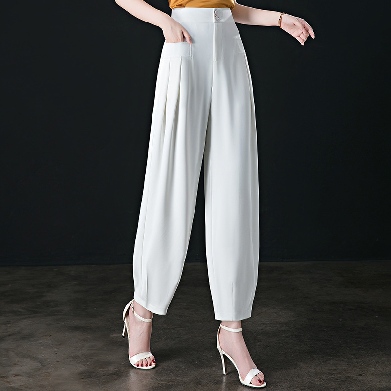 Title 2, Harem Pants High Waist Drape Ice Silk Bloomers ...