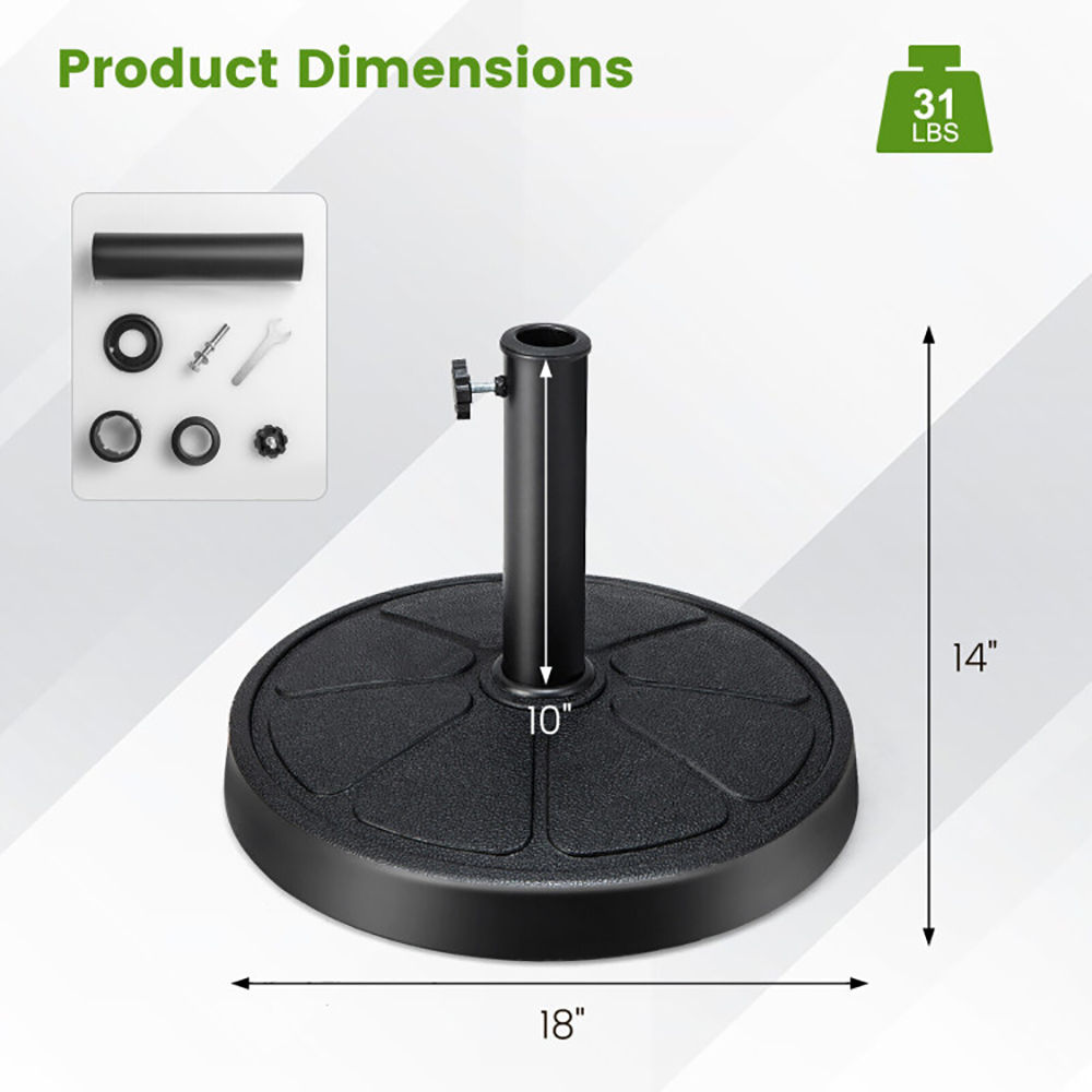 31LBS 18 Inch Round Outdoor Umbrella Base_voghion.com