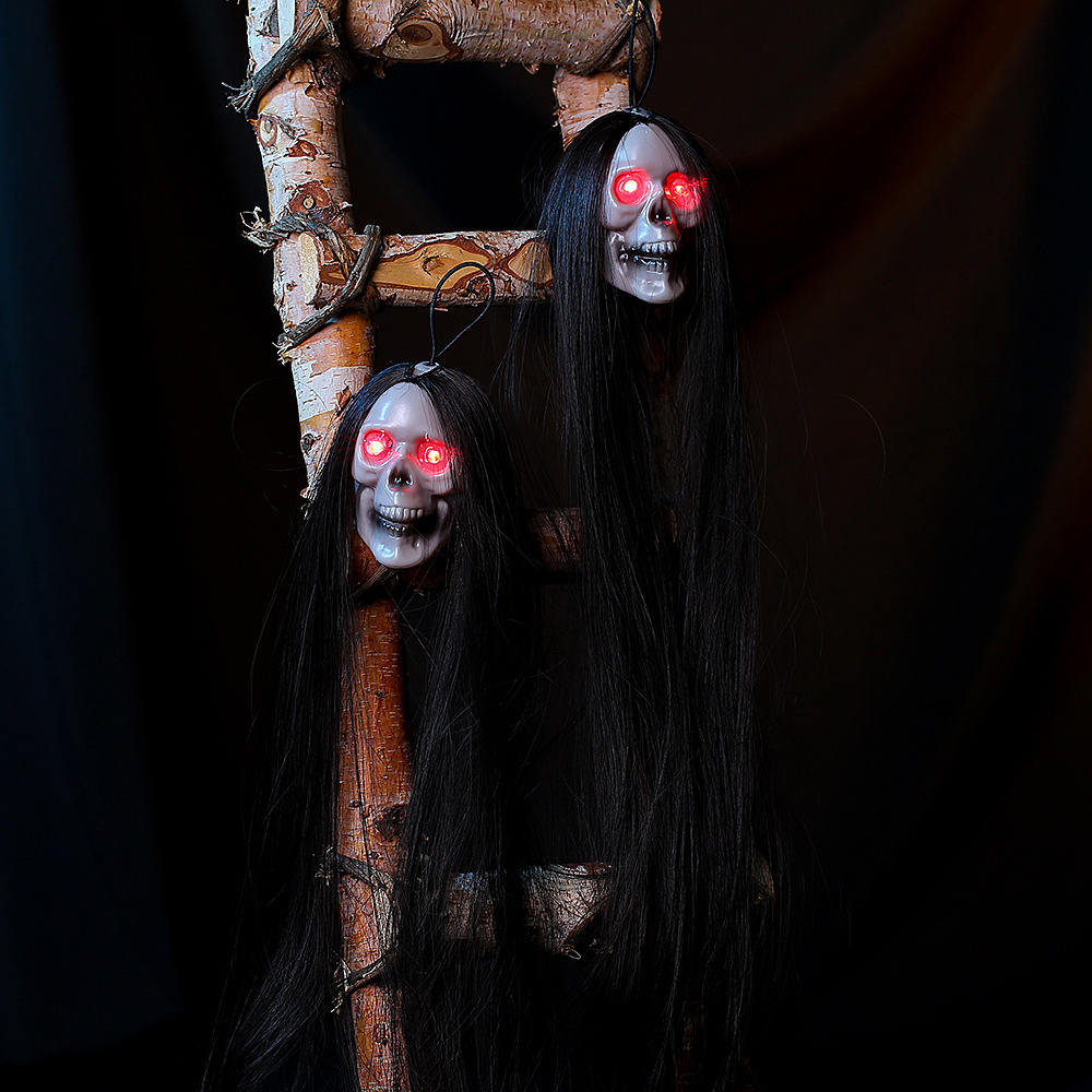 Title 2, Long Hair Luminous Ghost Head Haunted House Hid...