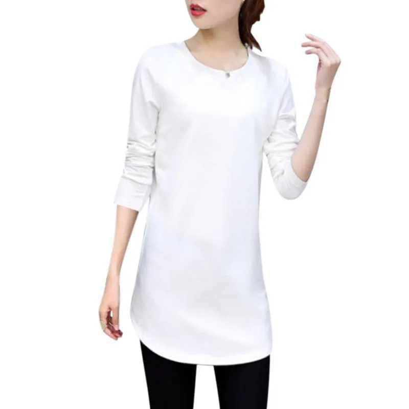 Casual Slim Solid Color Top Bottoming Shirt - White